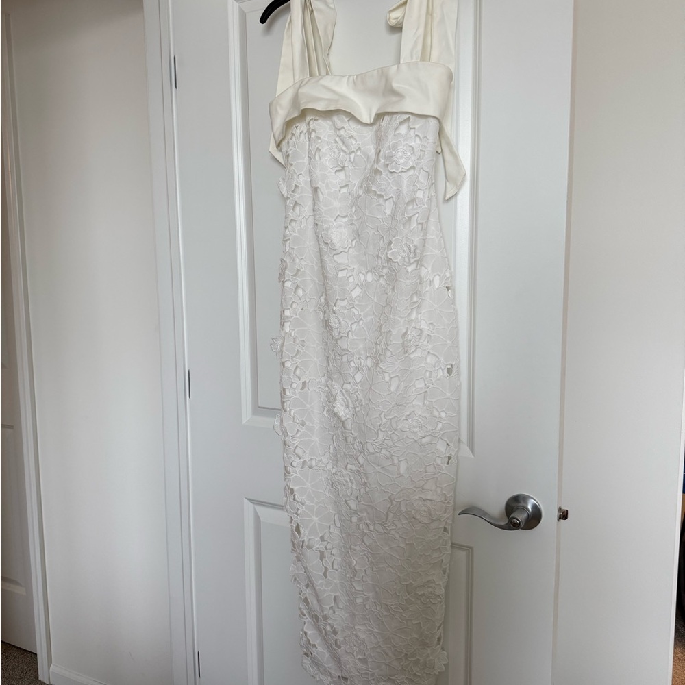 Petal & Pup White Lace Midi Dress